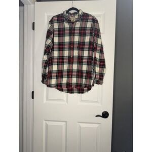 Redhead Flannel Women's Medium Plaid Cream Red Green Yellow